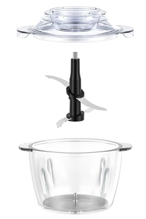 Bol en verre 2 l avec lames et couvercle