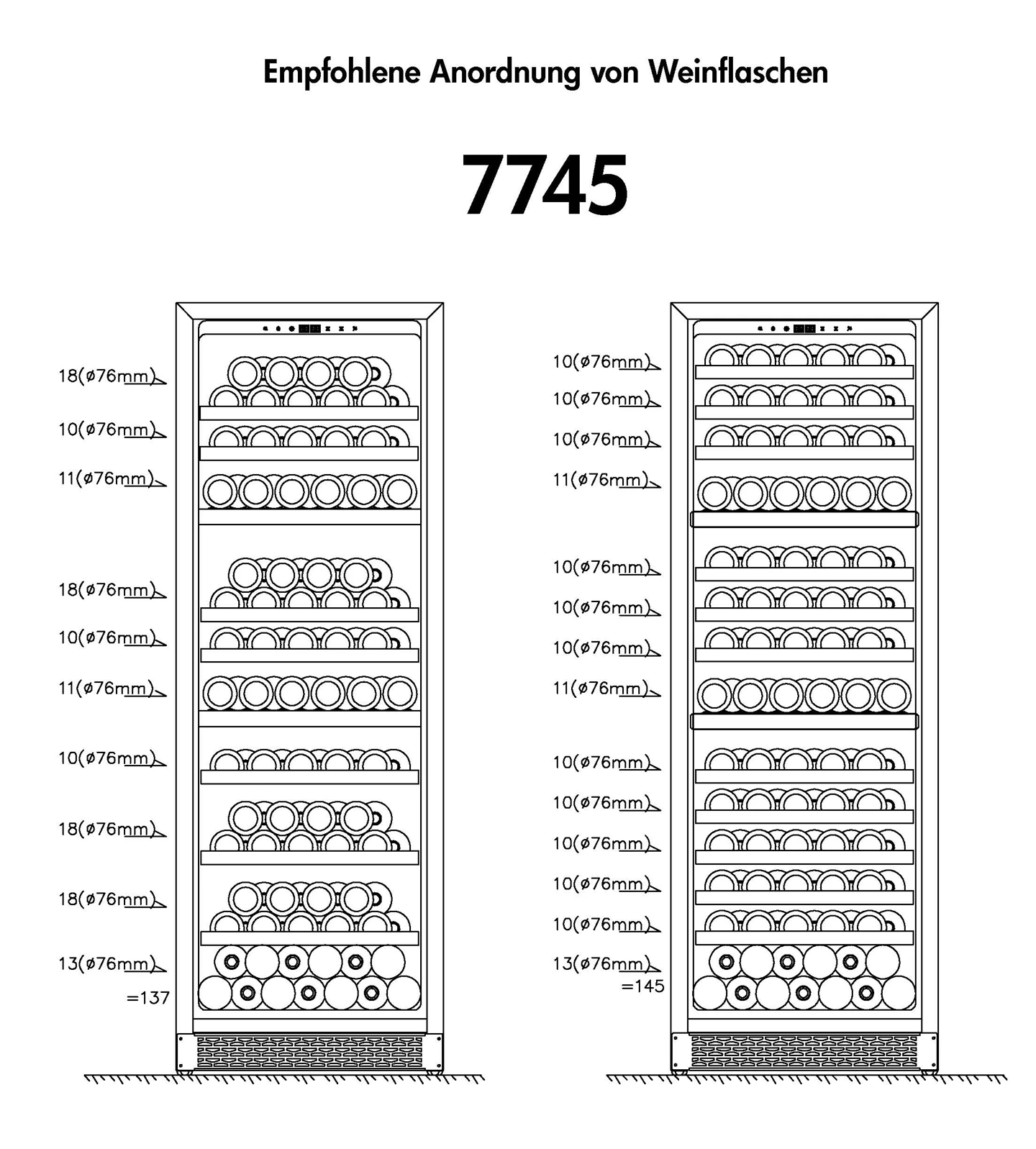 Weinklimaschrank 368L mit Triple Zone Türe rechts