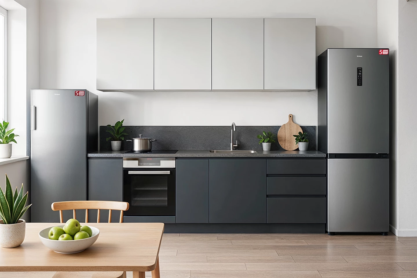 Congelatore verticale 161 L, Inox