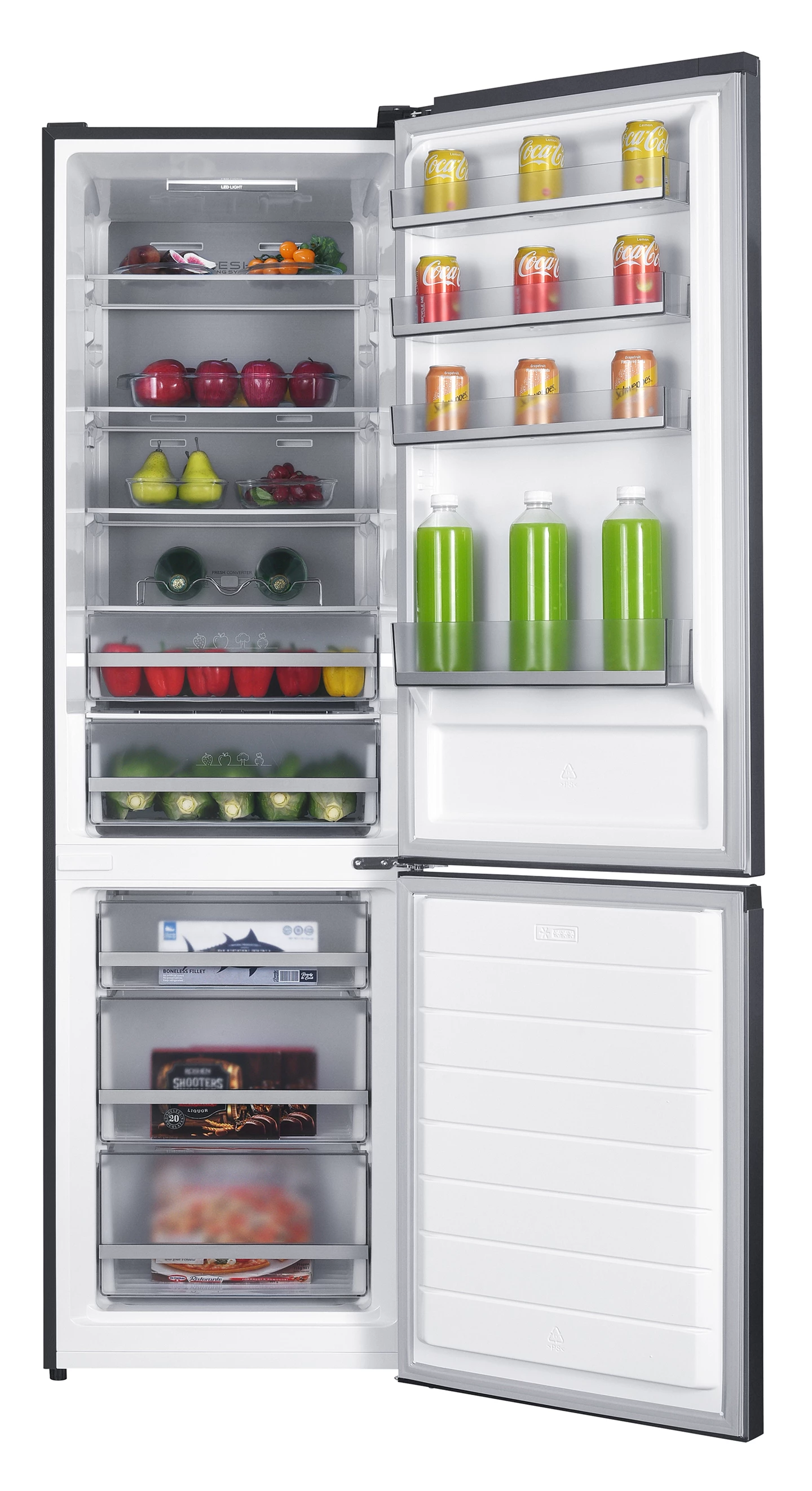 Réfrigérateur combiné 377 L, Inox