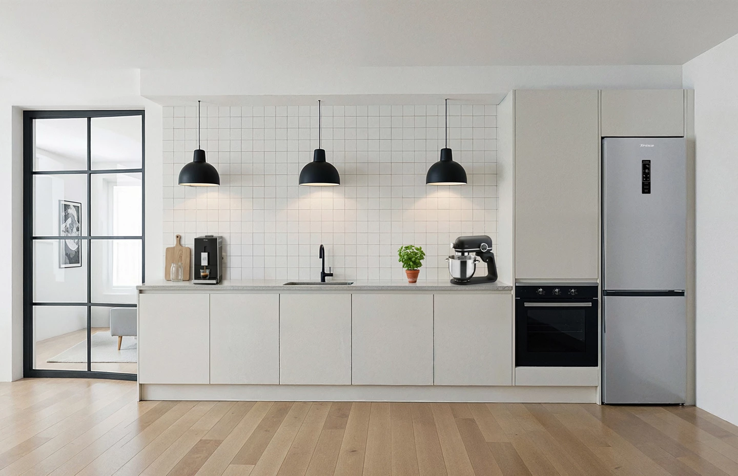 Réfrigérateur combiné 377 L, Inox